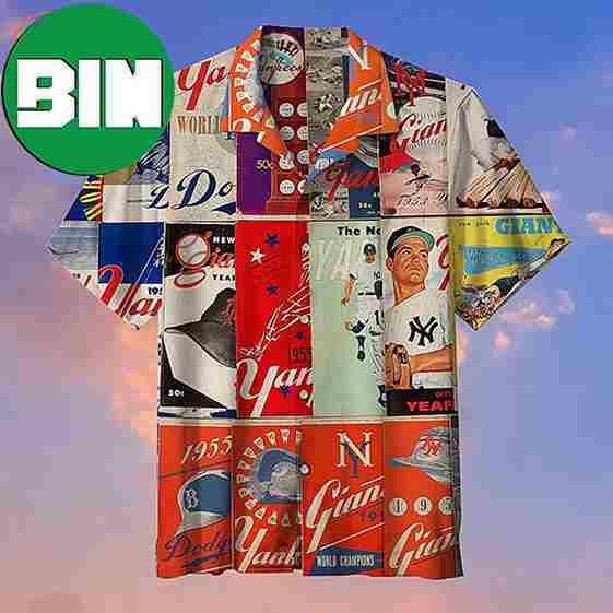 MLB Retro Scorecard Summer Hawaiian Shirt