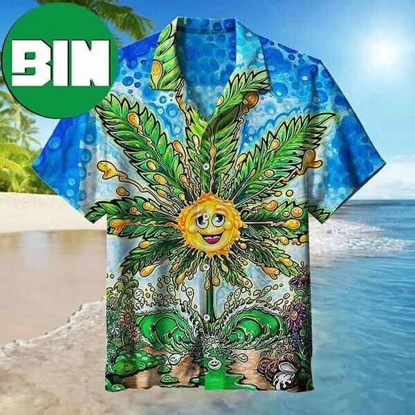 Marijuana Smiley Summer Hawaiian Shirt