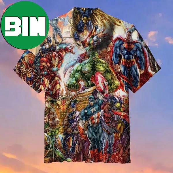 Marvel And DC Heroes Assemble Summer Hawaiian Shirt