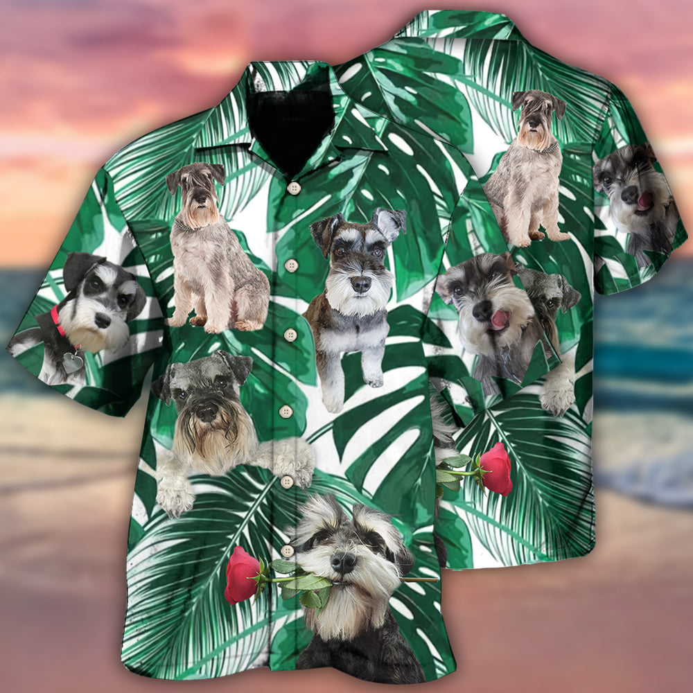 Schnauzer Miniature Tropical Leaf - Hawaiian Shirt