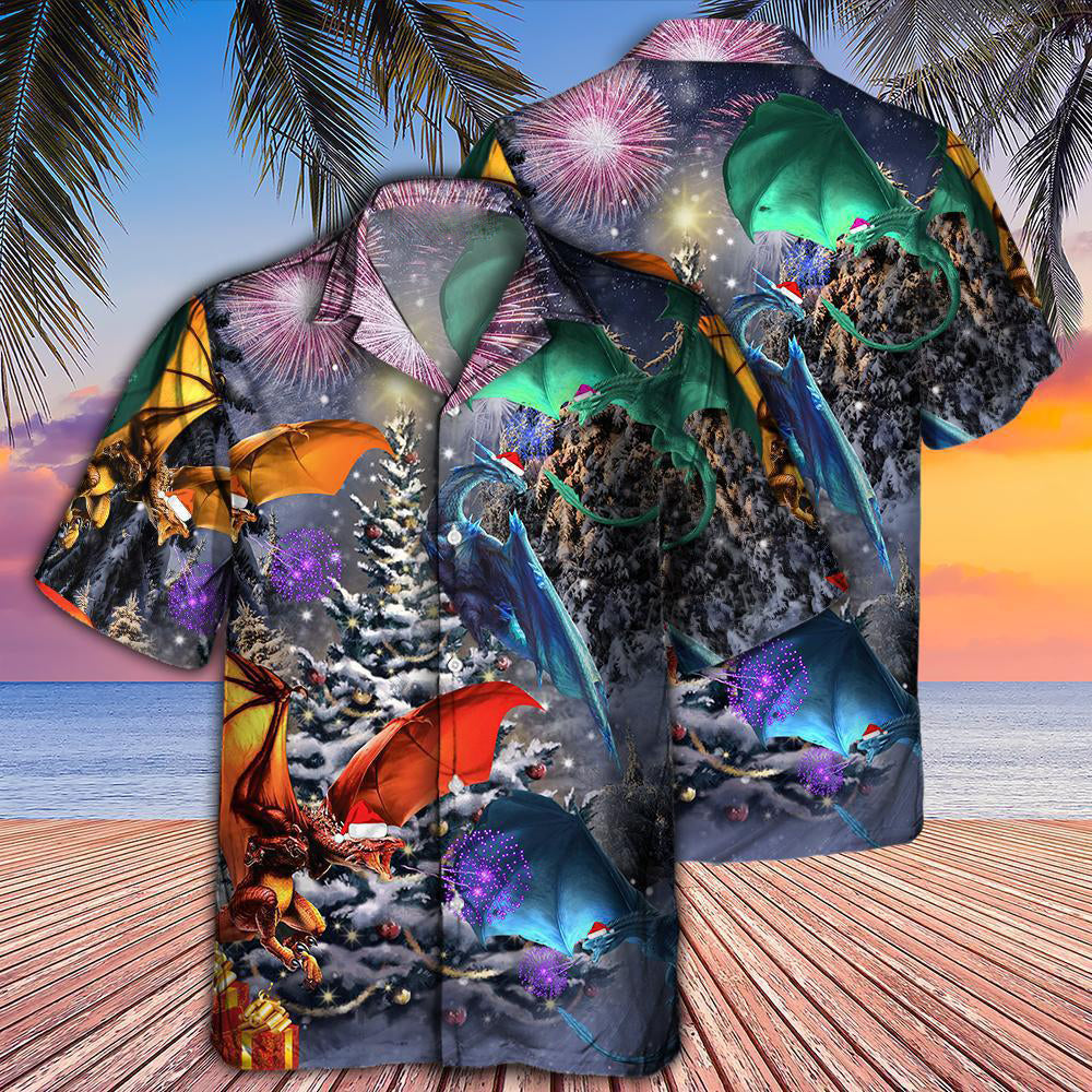 Dragon Merry Xmas Love Life Love Winter  - Hawaiian Shirt