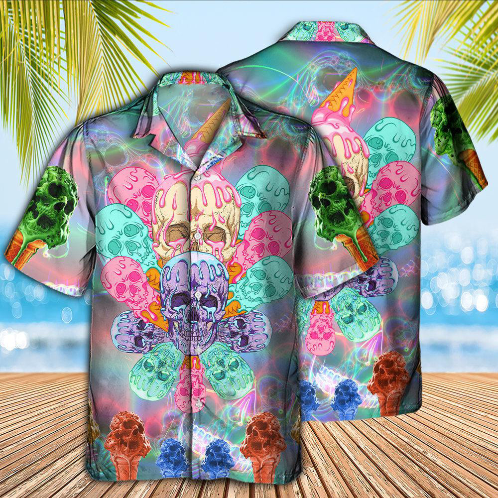 Skull Ice Cream Cooling - Hawaiian Shirt