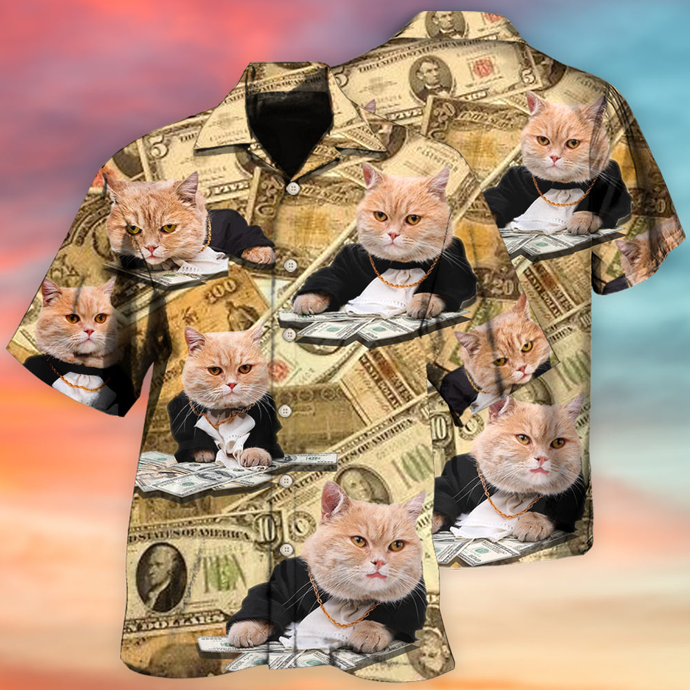 Cat Money Vintage Style - Hawaiian Shirt