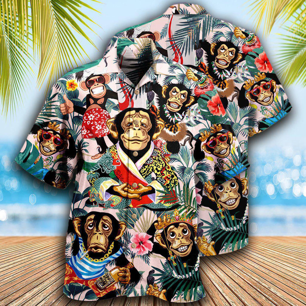 Monkey So Funny Smile Like A Monkey - Hawaiian Shirt