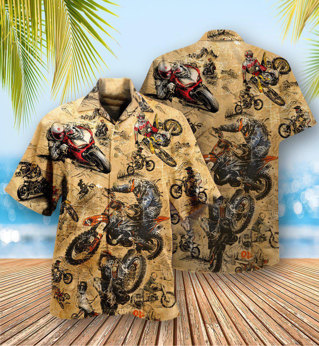 Motorcycle Racing Retro Vintage - Hawaiian Shirt