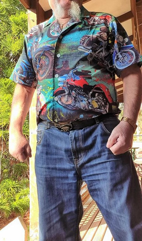 Motorcycle Freedom Is A Full Tank Happy With Road - Hawaiian Shirt