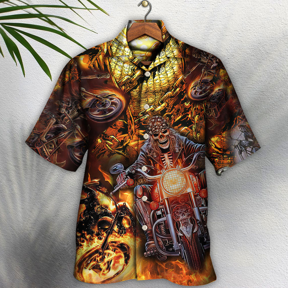 Skull Motorcycle Racing Fast Fire New - Hawaiian Shirt