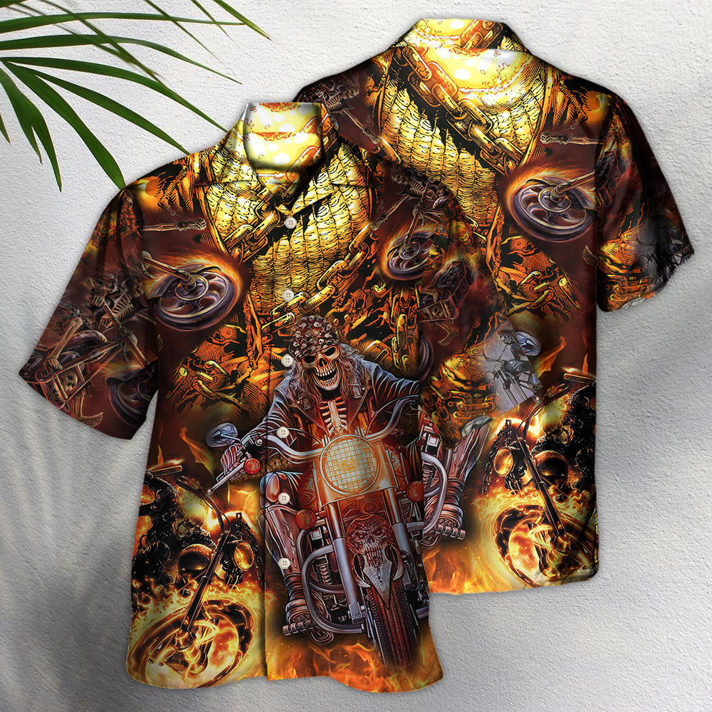 Skull Motorcycle Racing Fast Fire New - Hawaiian Shirt