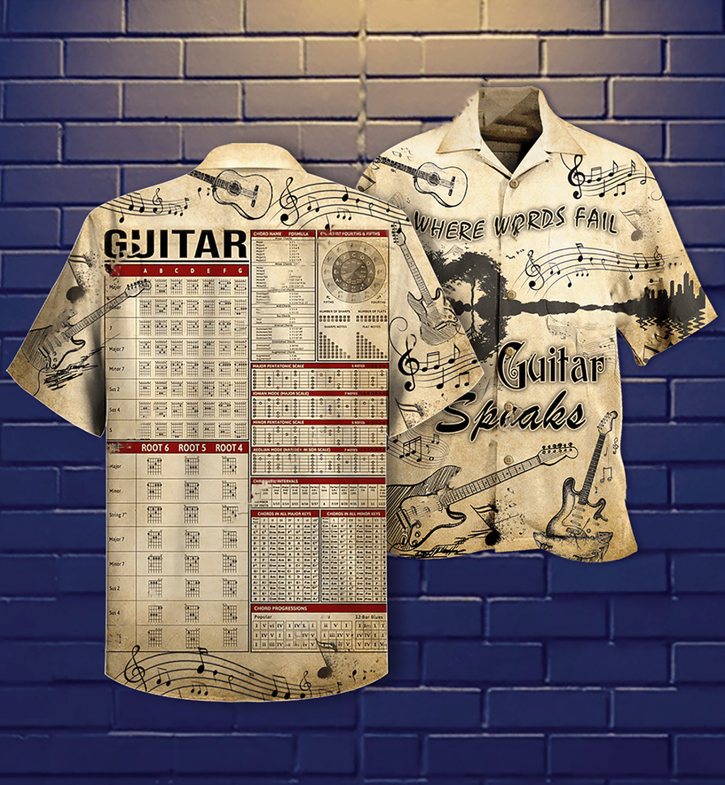 Guitar Speaks Love It - Hawaiian Shirt