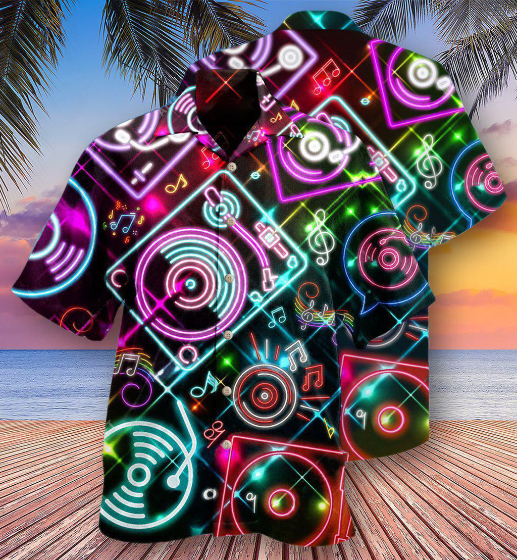 Music Record Player In Memory - Hawaiian Shirt
