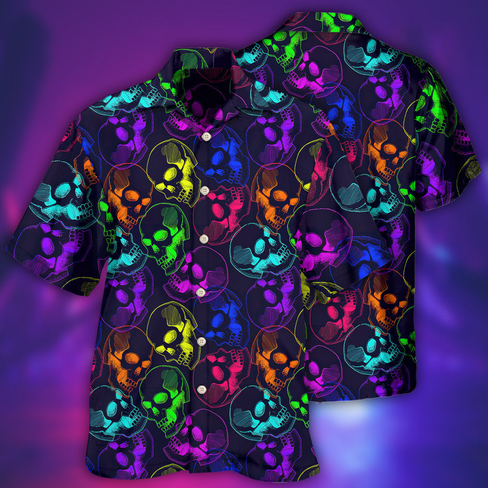 Skull Neon Big Cool - Hawaiian Shirt