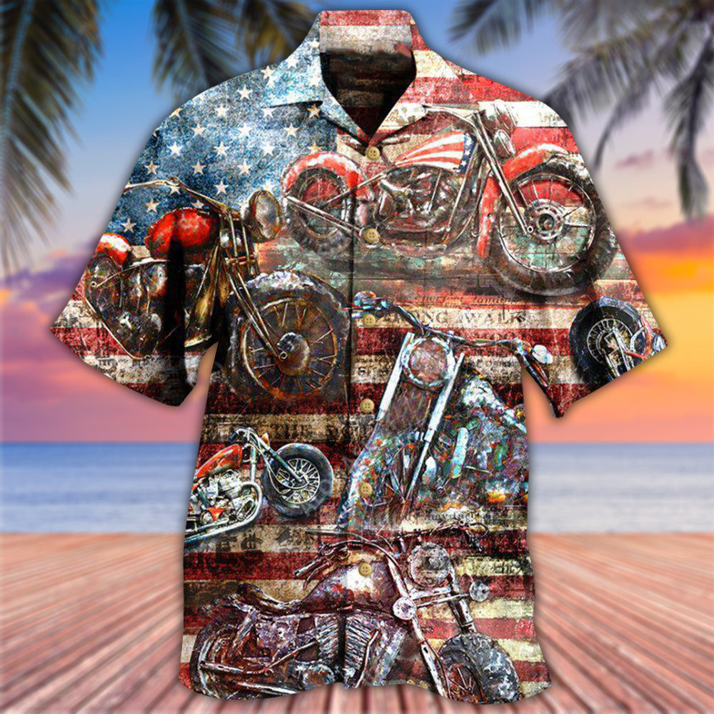 Motorcycle No Plans No Maps America - Hawaiian Shirt