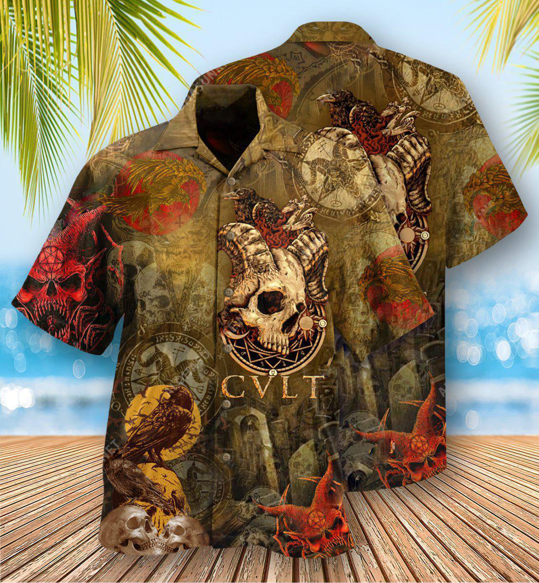 Skull Not Today Satan Cool - Hawaiian Shirt