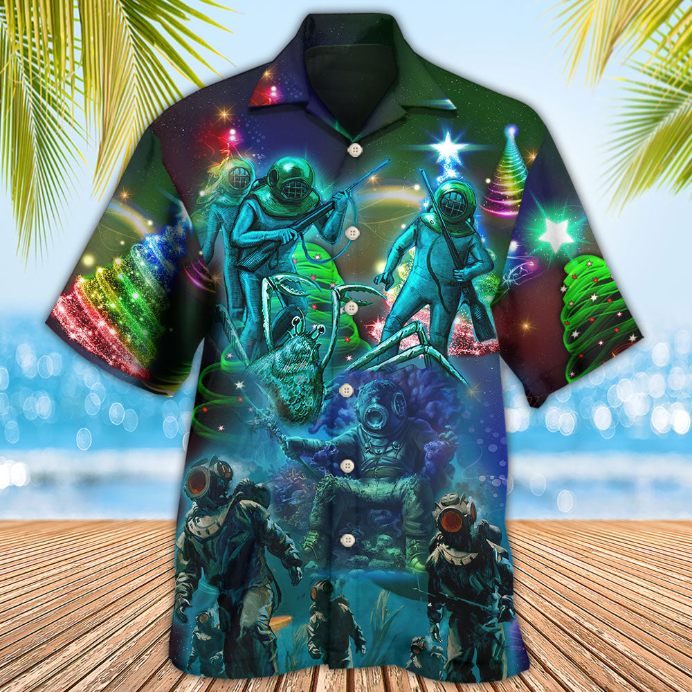 Diving Ocean Merry Christmas - Hawaiian Shirt