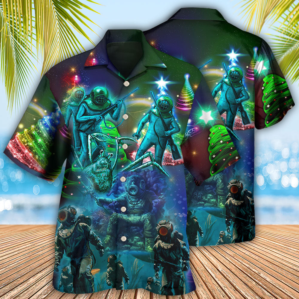 Diving Ocean Merry Christmas - Hawaiian Shirt