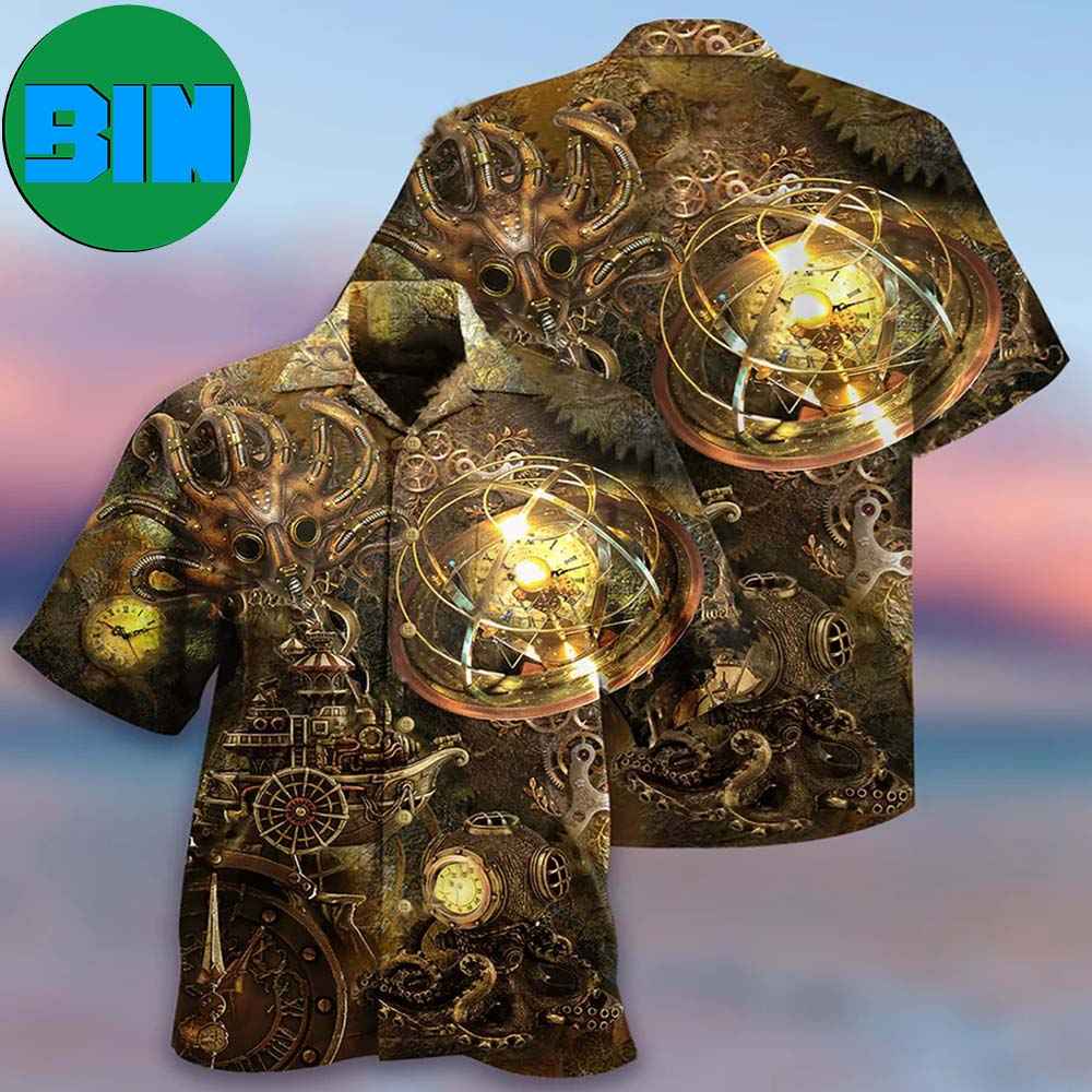 Octopus Steampunk Revolution Tropical Hawaiian Shirt