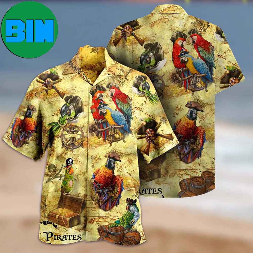 Parrot Amazing Pirate Parrots Tropical Hawaiian Shirt