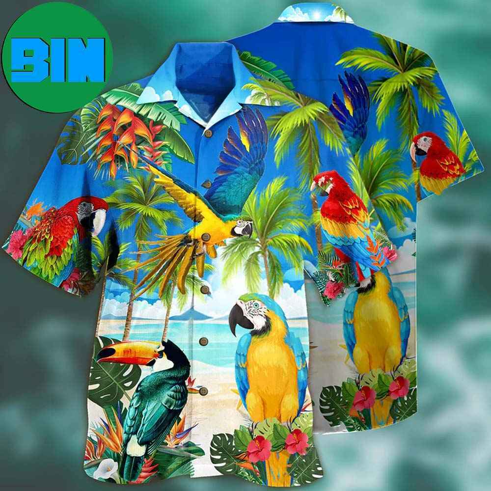 Parrot High By The Beach Tropical Hawaiian Shirt