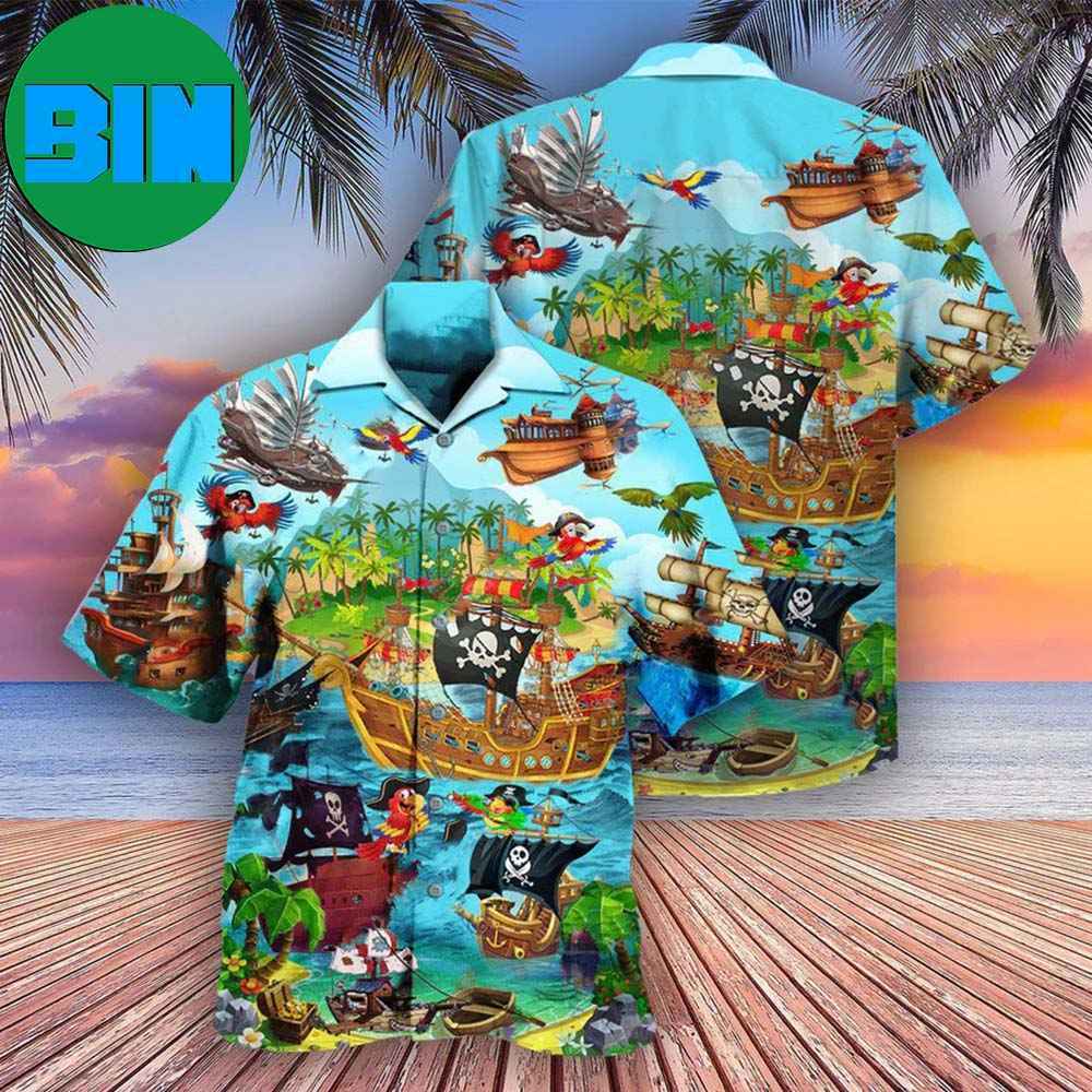 Pirate It's A Pirate Life For Me Tropical Hawaiian Shirt