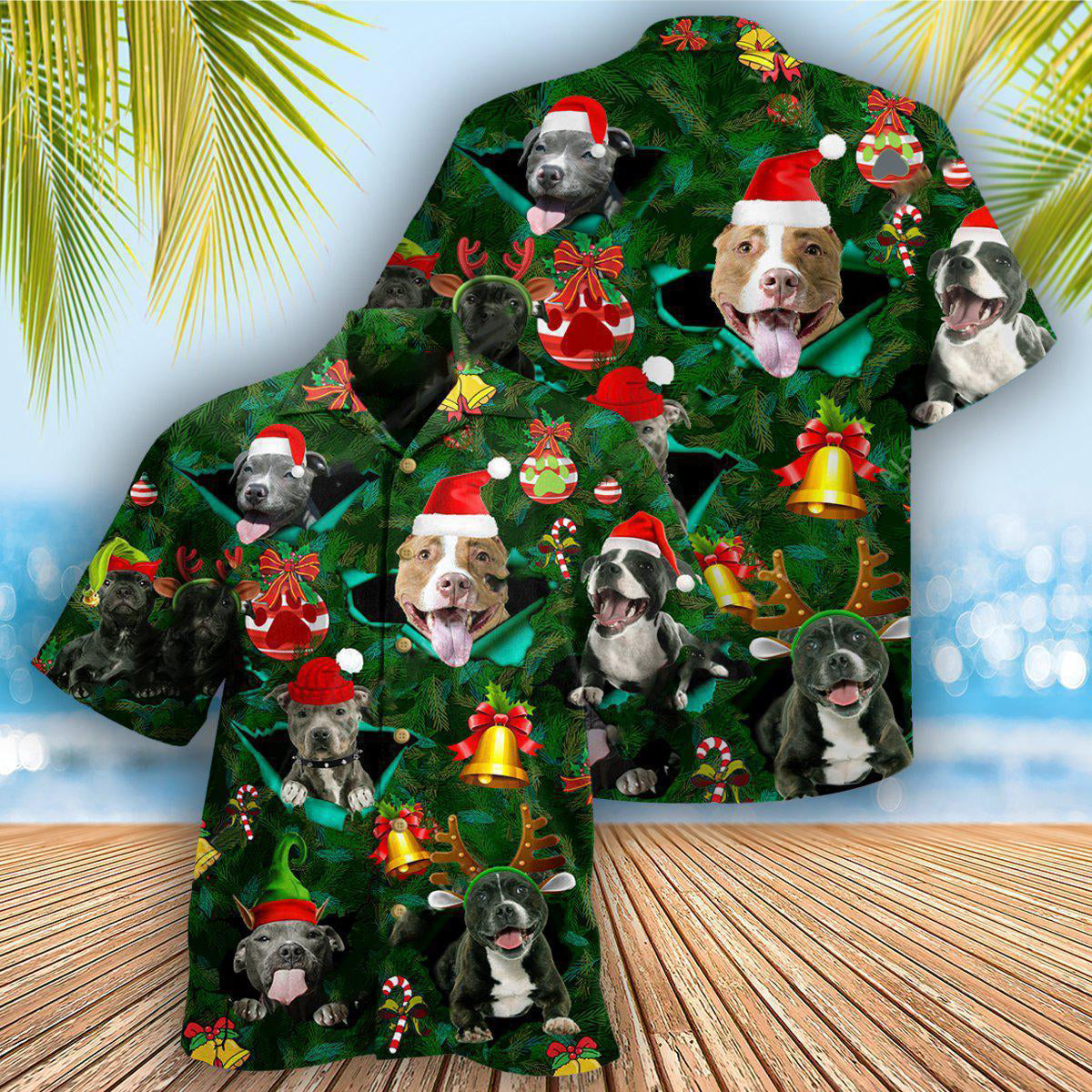 Pitbull Dog Merry Pit-Mas - Hawaiian Shirt