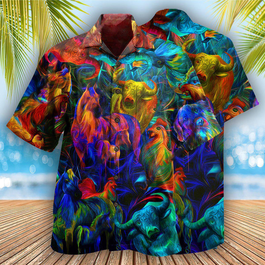Farm Animals Proud Of Work - Hawaiian Shirt