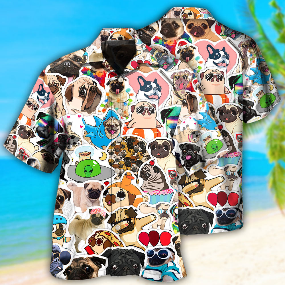 Pug So Funny Pug Style - Hawaiian Shirt