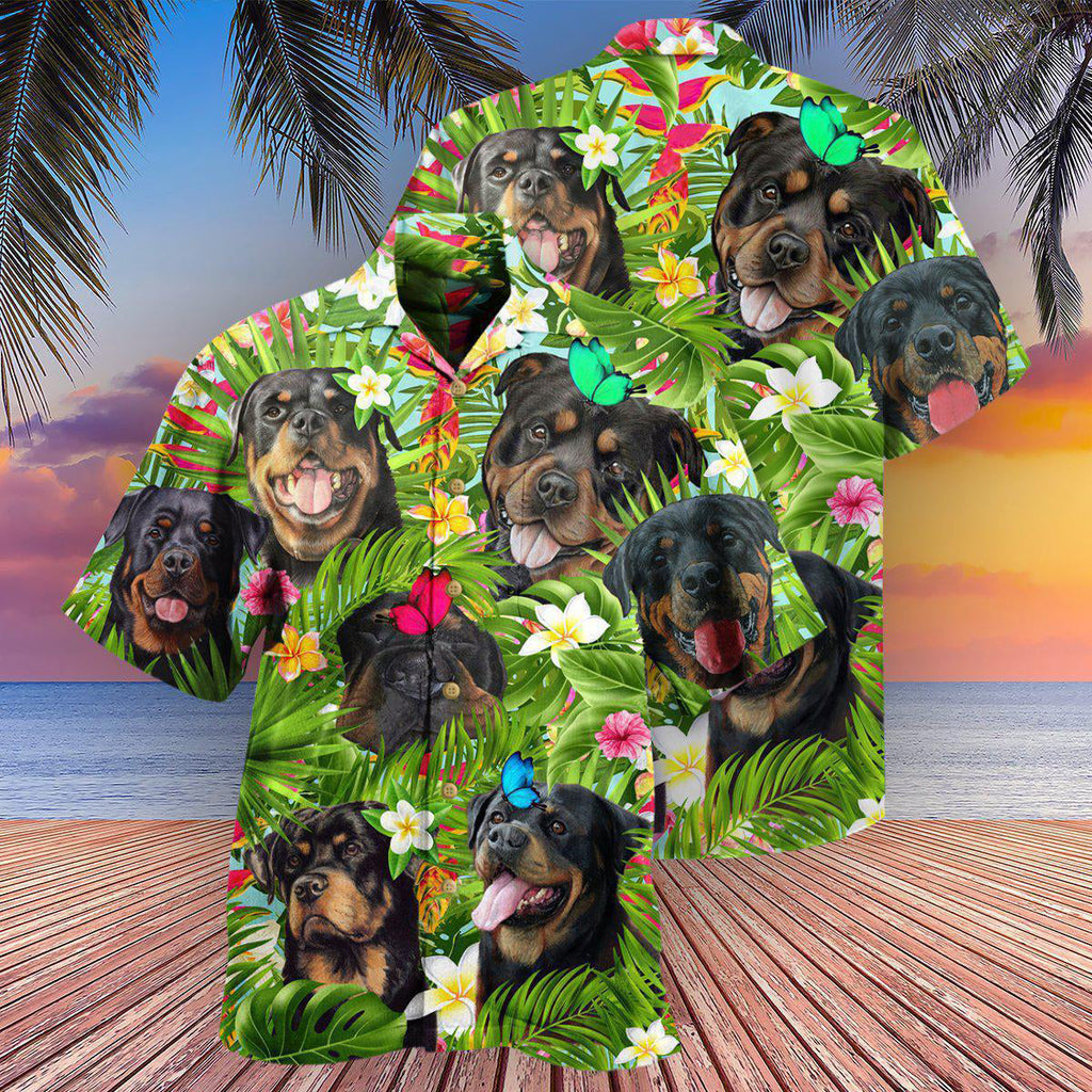 Rottweiler Dog Happy Summer- Hawaiian Shirt