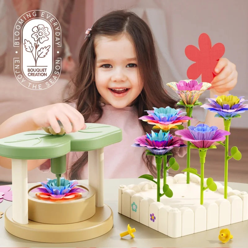 Fabric Flower Bouquets Toys DIY Craft Kits Handmade DIY Simulation Bouquet Set Flower Toddler Girl Educational Activity Gifts