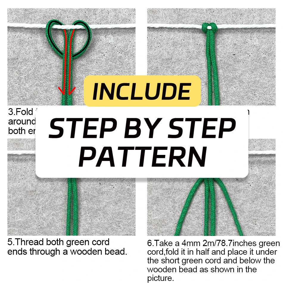 Christmas Macrame Kit - DIY Handcraft Flag Weaving Material Set with Beginner-Friendly Tutorial for Holiday Decoration