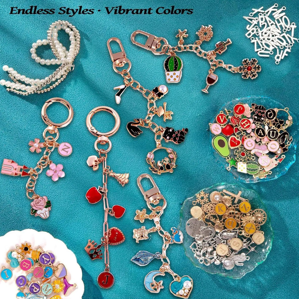 325-Piece DIY Bag Charm Making Kit Complete Jewelry Craft Set Creative Gift for Keychains & Access, Teens, Adults, Art Therapy