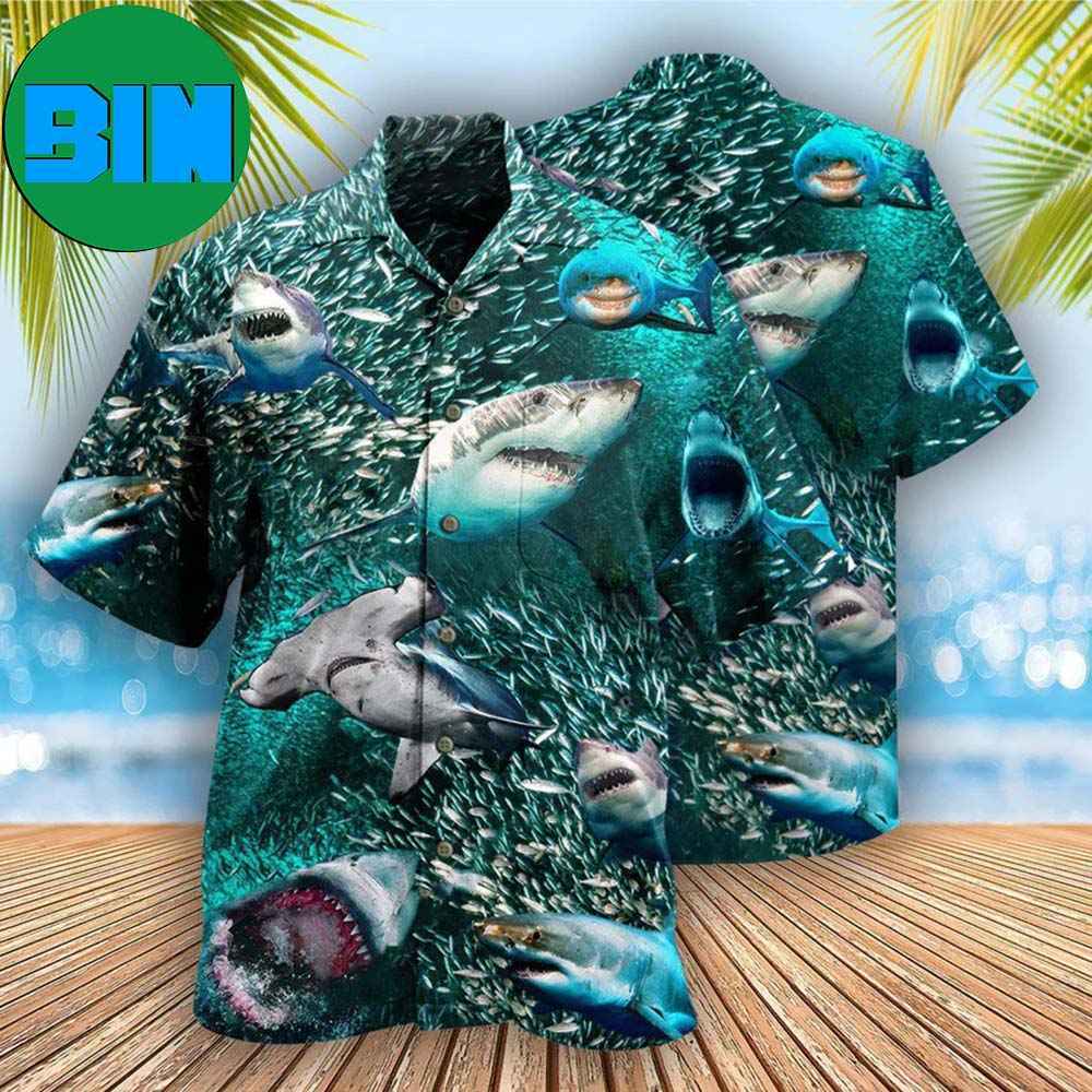 Shark In A World Full Of Fish Be A Shark Summer Hawaiian Shirt