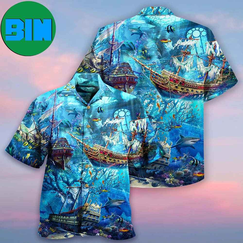 Ship Underwater Treasures The Forgotten Ship Summer Hawaiian Shirt