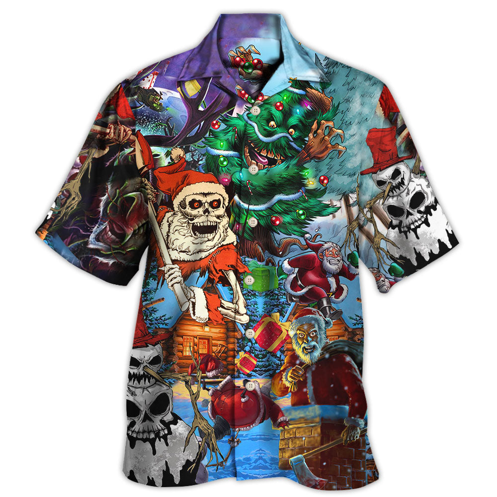 Skull And Christmas Scary Style - Hawaiian Shirt