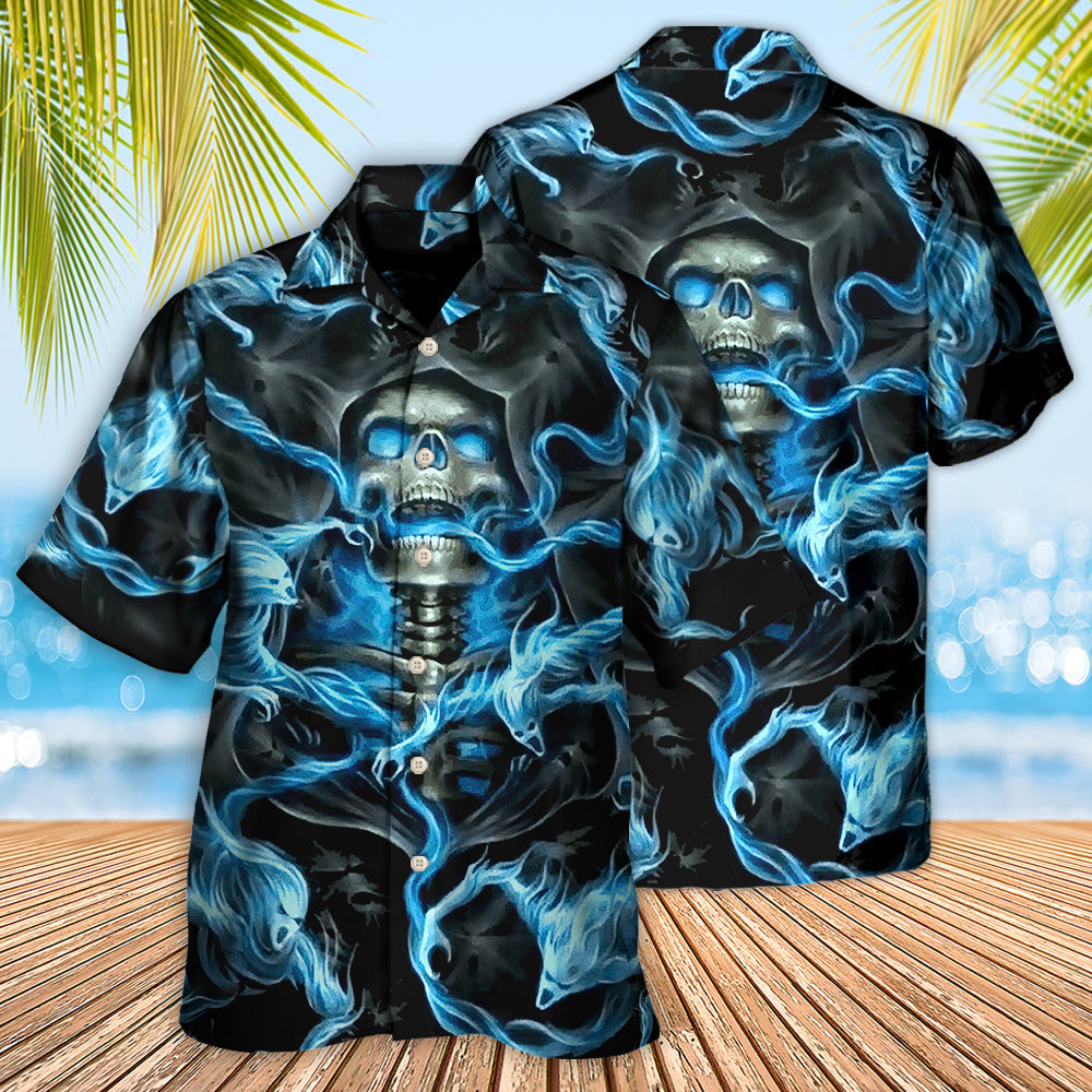 Skull Black Ground - Hawaiian Shirt