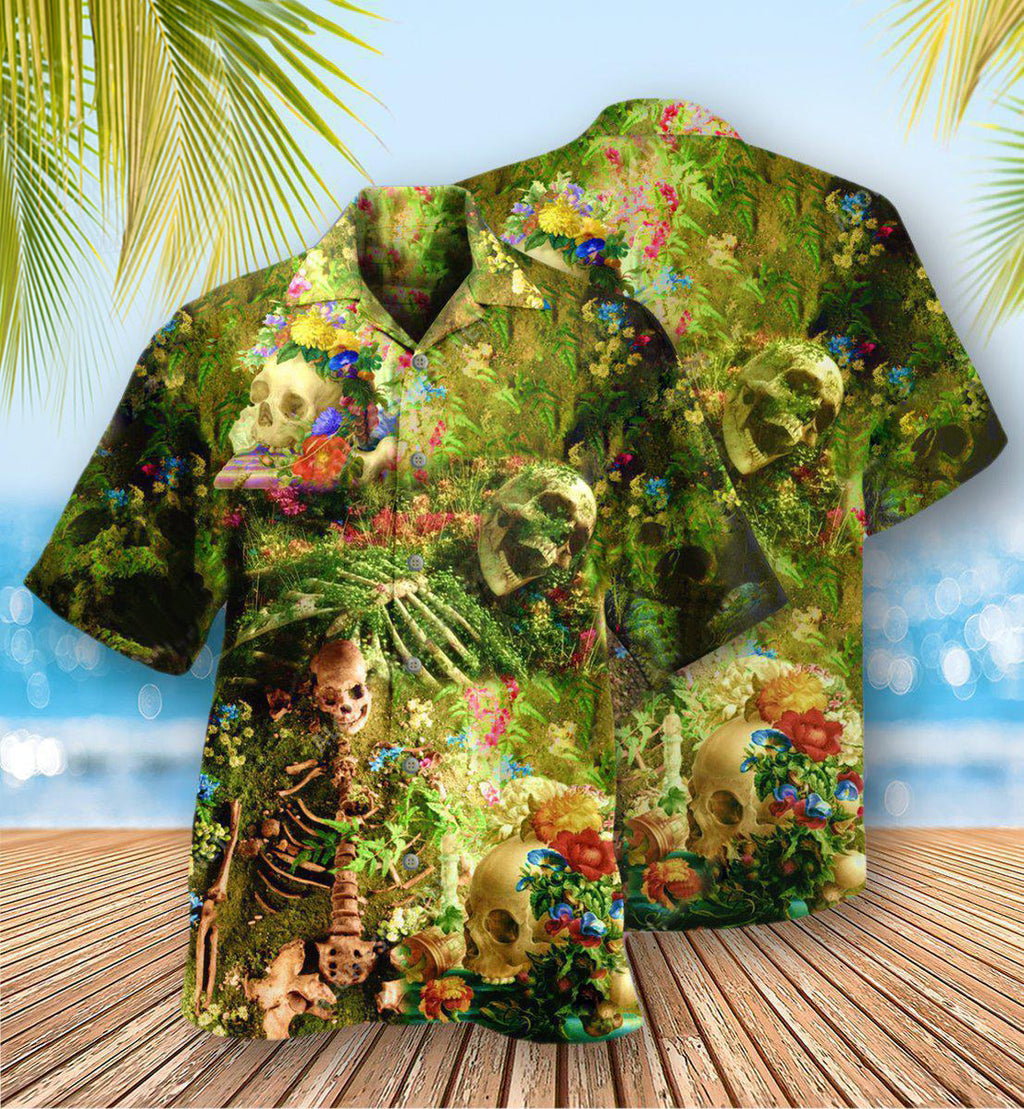 Skull Flower Skeleton Forever - Hawaiian Shirt