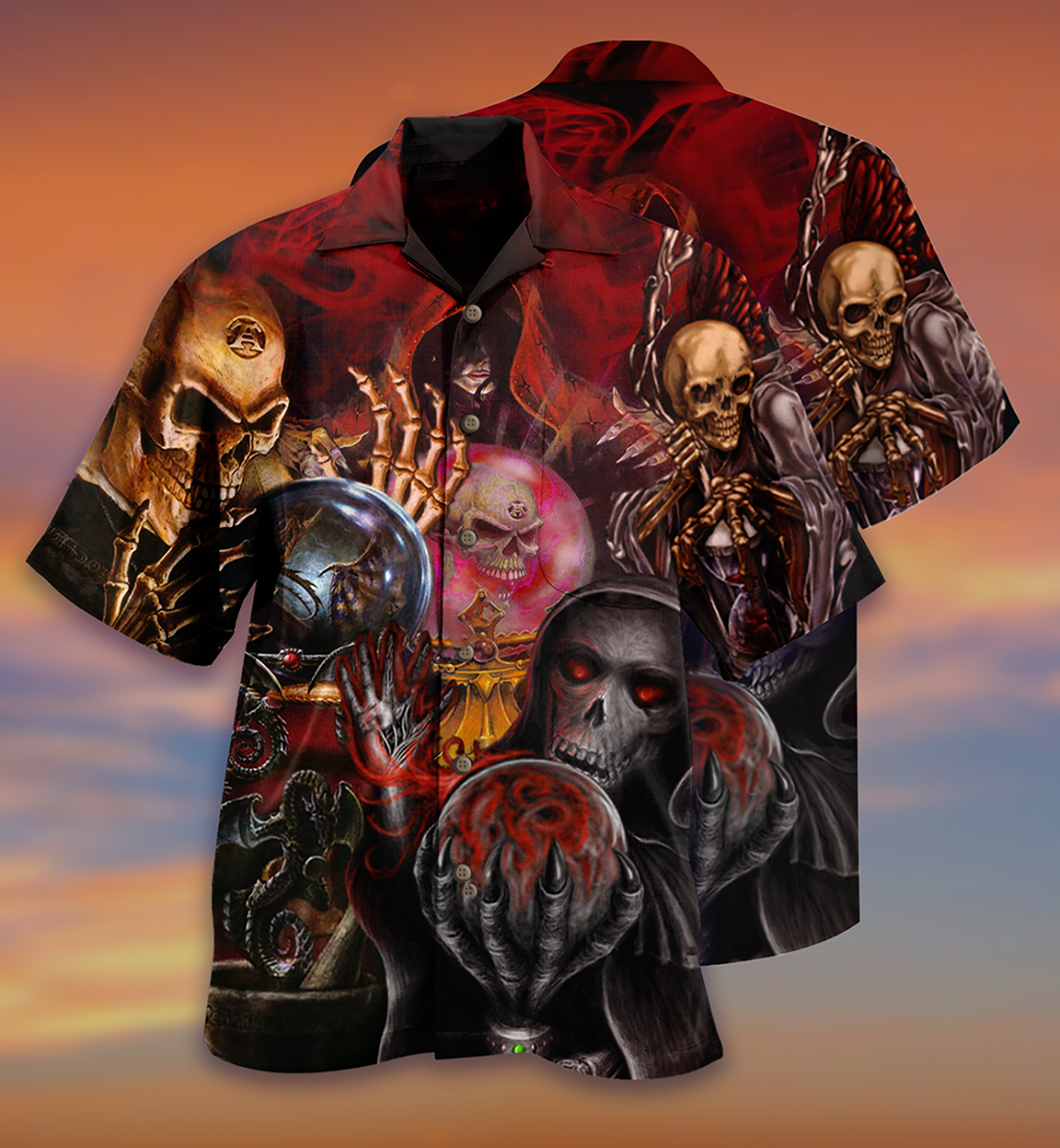 Skull Hello Darkness - Hawaiian Shirt