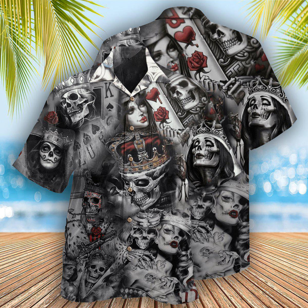 Skull Love Is Blind Poker - Hawaiian Shirt