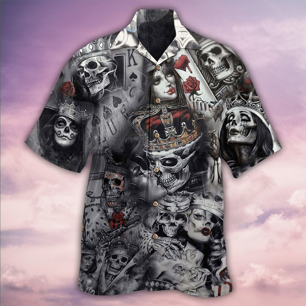 Skull Love Is Blind Poker - Hawaiian Shirt