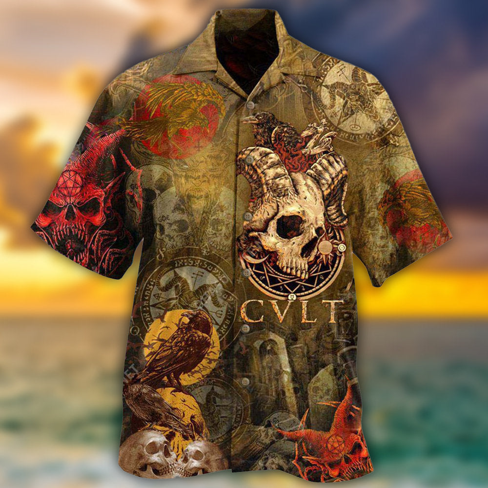Skull Not Today Satan Cool - Hawaiian Shirt