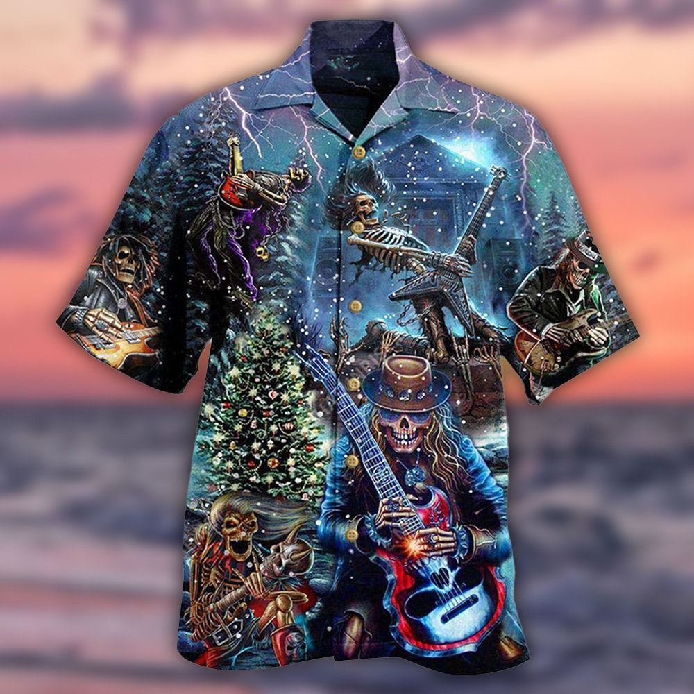 Skull Playing Rock Party Music - Hawaiian Shirt