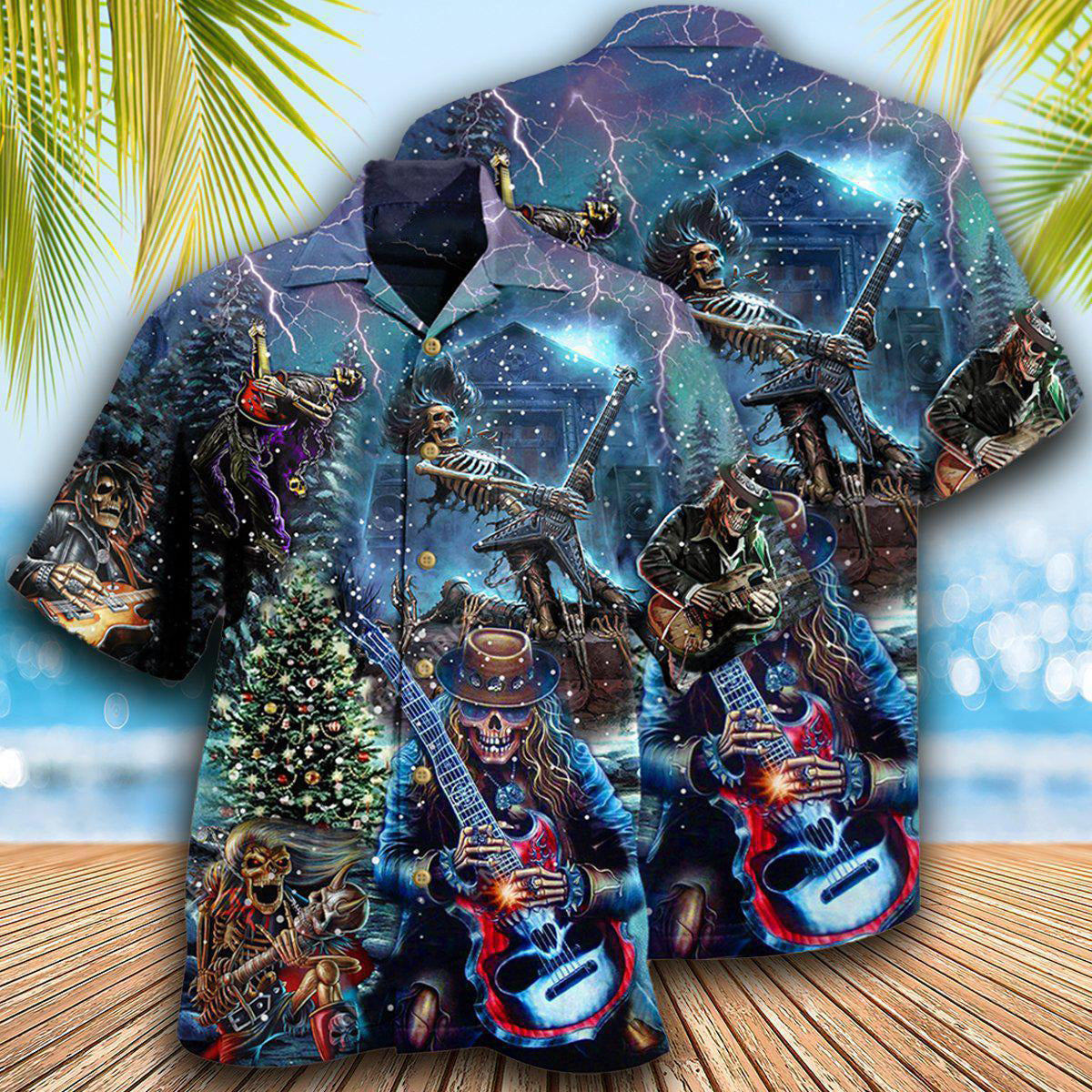 Skull Playing Rock Party Music - Hawaiian Shirt