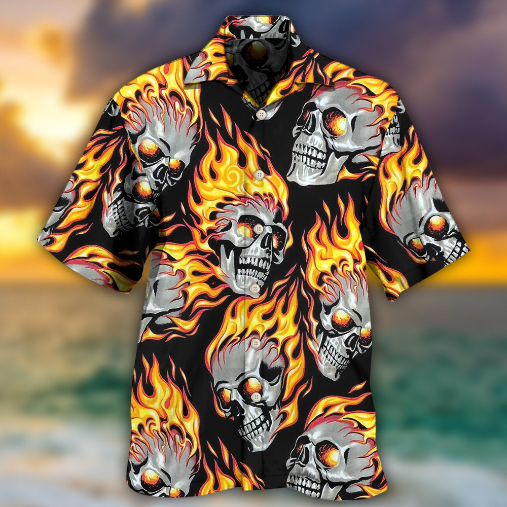 Skull On Fire - Hawaiian Shirt