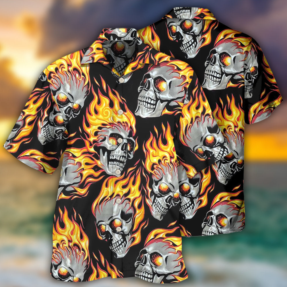 Skull On Fire - Hawaiian Shirt