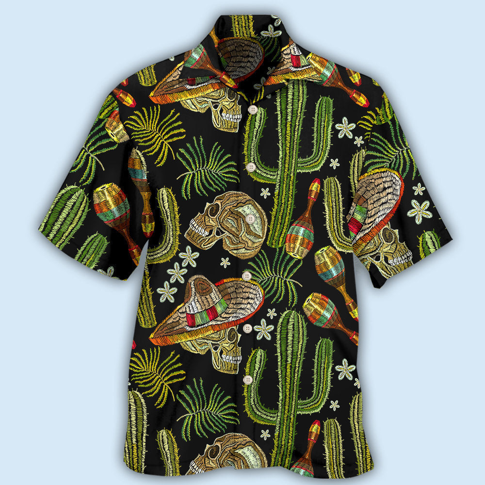Skull Mexican Skull Black Style - Hawaiian Shirt