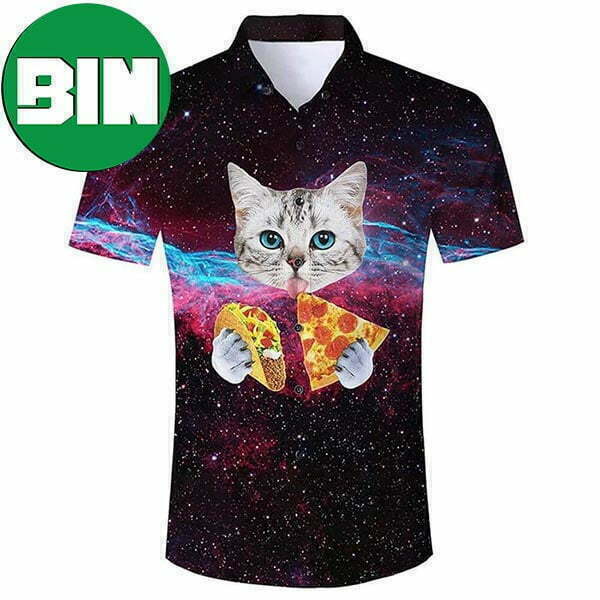 Taco Pizza Cat Funny Summer Hawaiian Shirt