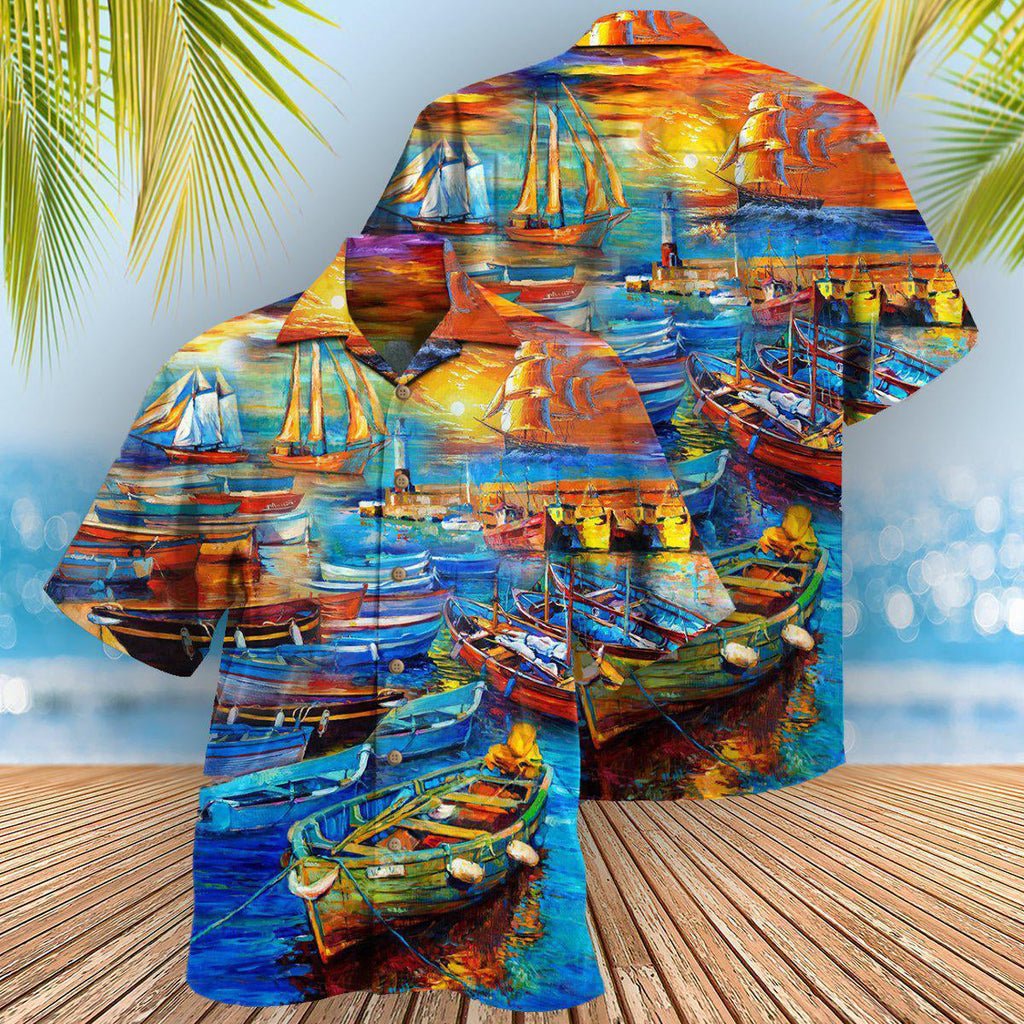 Boat The Bygone Days By The Harbor Eventful Life - Hawaiian Shirt