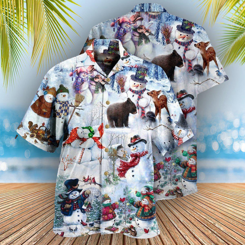 Snowman The World Changes When Its Snows - Hawaiian Shirt