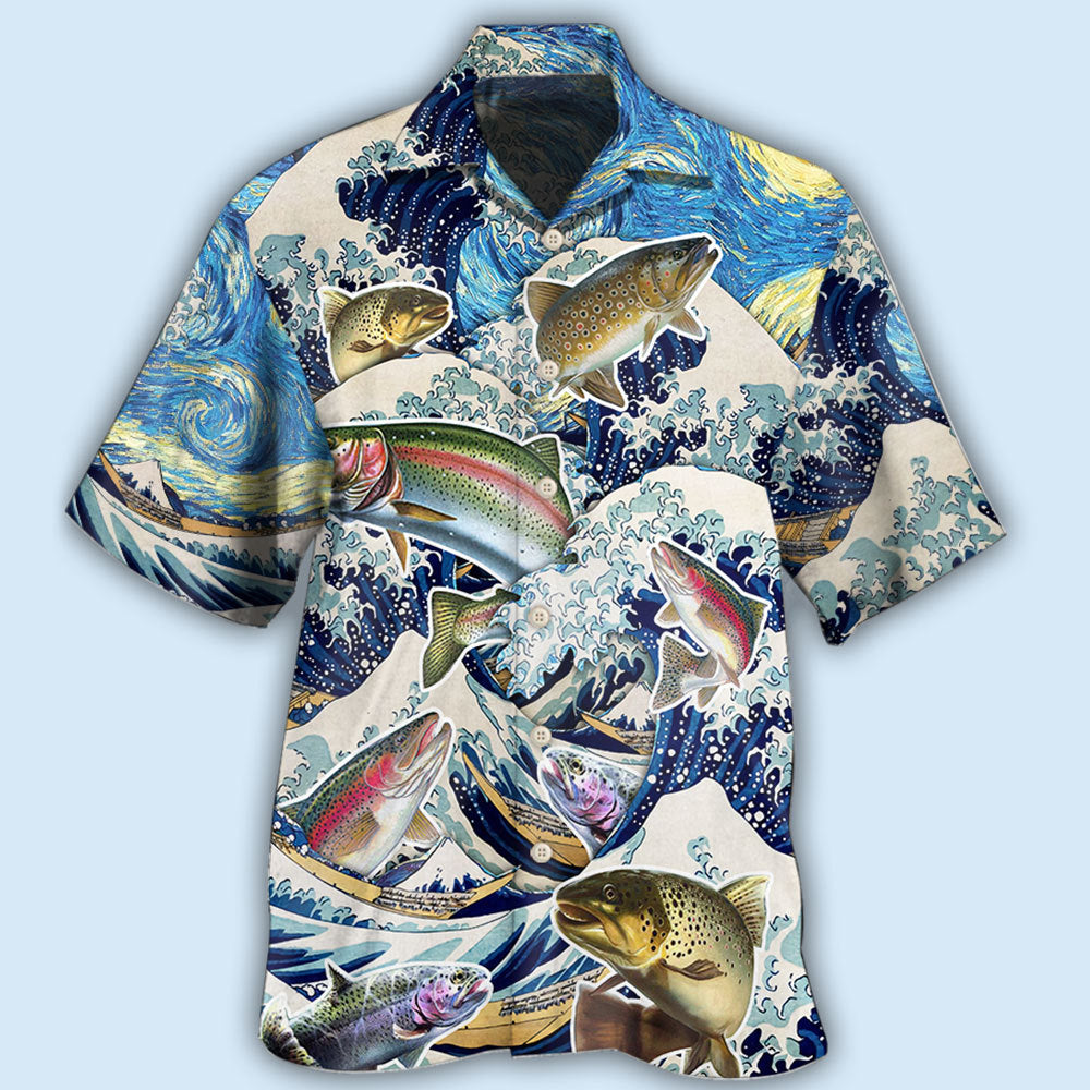 Fishing Trout Fishing Big Waves Style - Hawaiian Shirt