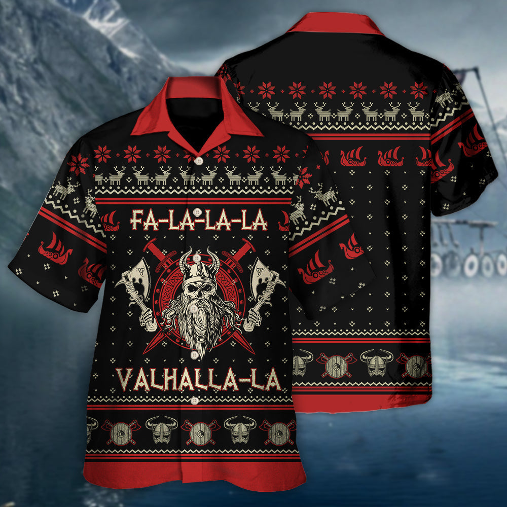 Viking Valhalla Black And Red - Hawaiian Shirt