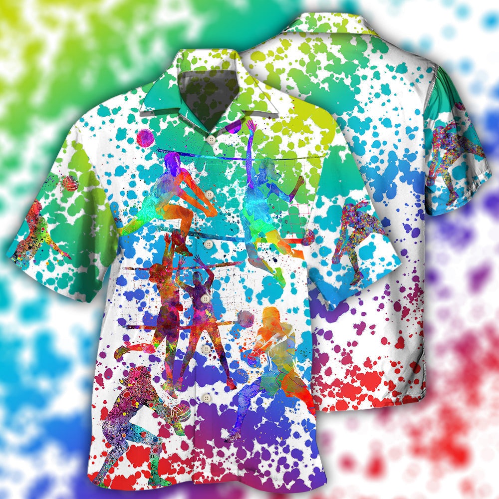 Volleyball Colorful Painting - Hawaiian Shirt